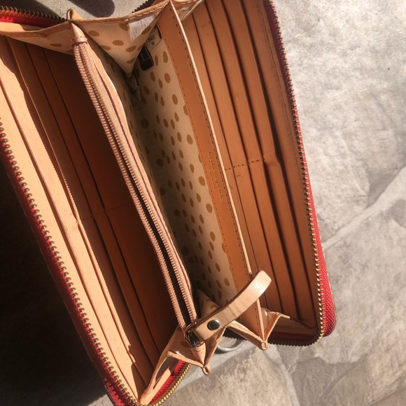 Kate Spade Wallet Red Used Designer Accessory Nice - Picture 4 of 6